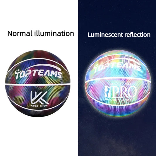 Size 7 Holographic PU Basketball - Reflective Sports Ball